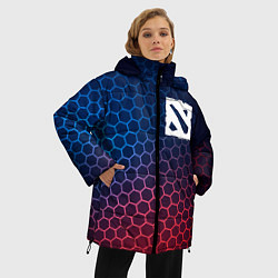 Куртка зимняя женская Dota неоновые соты, цвет: 3D-черный — фото 2