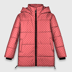 Женская зимняя куртка Нежный розовый в белый горошек