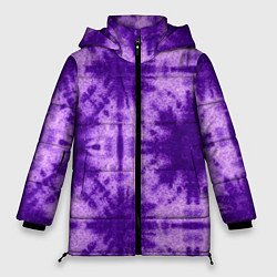 Куртка зимняя женская Тай дай фиолетовый, цвет: 3D-черный