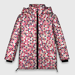 Женская зимняя куртка Паттерн соты розовый