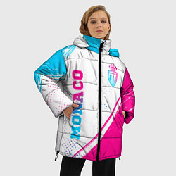 Куртка зимняя женская Monaco neon gradient style вертикально, цвет: 3D-черный — фото 2