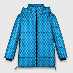 Куртка зимняя женская Паттерн яркий сине-голубой, цвет: 3D-светло-серый