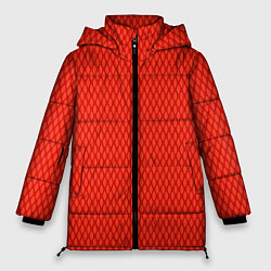 Женская зимняя куртка Сочный красный паттерн сетка