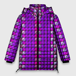 Куртка зимняя женская Фиолетовые плитки, цвет: 3D-красный