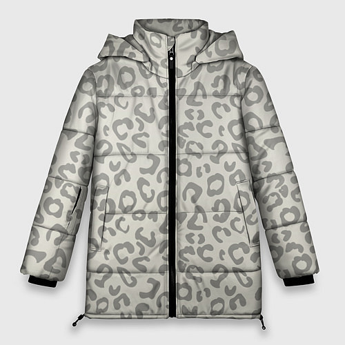 Женская зимняя куртка Светло бежевый леопард / 3D-Черный – фото 1
