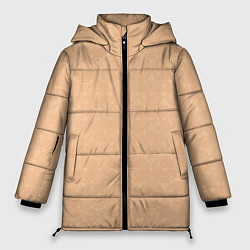 Куртка зимняя женская Жёлто-бежевый однотонный треугольники, цвет: 3D-светло-серый