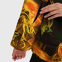 Куртка зимняя женская Жёлтое огненное пламя инферно - inferno yellow, цвет: 3D-красный — фото 2