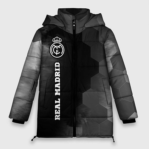 Женская зимняя куртка Real Madrid sport на темном фоне по-вертикали / 3D-Черный – фото 1