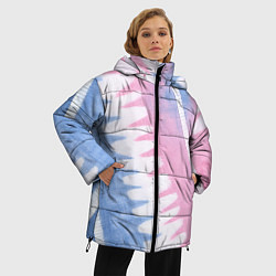 Куртка зимняя женская Полоски в стиле тай дай, цвет: 3D-красный — фото 2