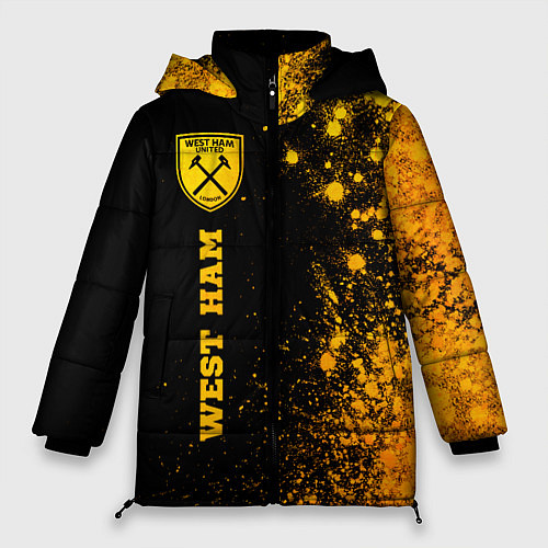 Женская зимняя куртка West Ham - gold gradient по-вертикали / 3D-Черный – фото 1