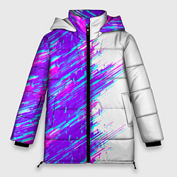 Куртка зимняя женская Neon glitch, цвет: 3D-черный