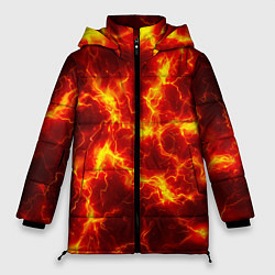 Куртка зимняя женская Текстура огня, цвет: 3D-черный