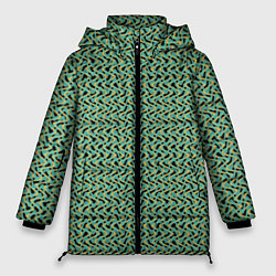 Женская зимняя куртка Изумрудный волнистые линии
