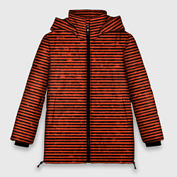 Женская зимняя куртка Чёрно-оранжевый полосатый