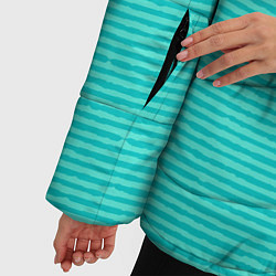 Куртка зимняя женская Ментоловый текстурированный в полоску, цвет: 3D-светло-серый — фото 2