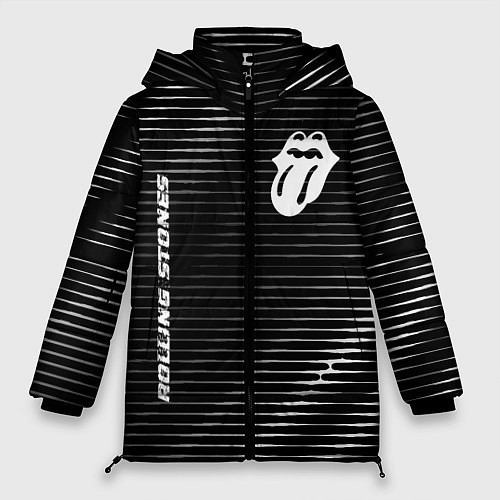 Женская зимняя куртка Rolling Stones metal rock lines / 3D-Черный – фото 1