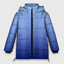 Куртка зимняя женская Сине-голубой волнистая текстура, цвет: 3D-черный