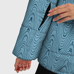 Куртка зимняя женская Тёмный голубой текстурированный волнистый, цвет: 3D-черный — фото 2