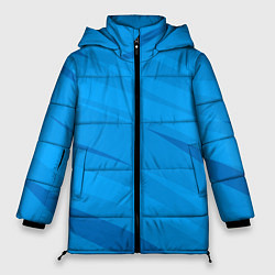 Женская зимняя куртка Насыщенный голубой полосами