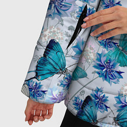 Куртка зимняя женская Васильковый узор, цвет: 3D-светло-серый — фото 2