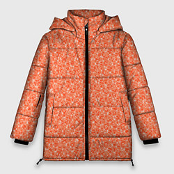 Куртка зимняя женская Оранжевый мелкий рисунок, цвет: 3D-красный