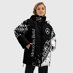 Куртка зимняя женская Мерседес: следы от шин, цвет: 3D-черный — фото 2
