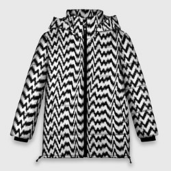 Куртка зимняя женская Черно-белые кривые, цвет: 3D-черный