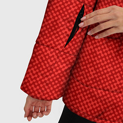 Куртка зимняя женская Красный однотонный текстурованный, цвет: 3D-красный — фото 2