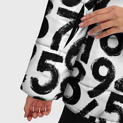 Куртка зимняя женская Гранжевые числа, цвет: 3D-черный — фото 2