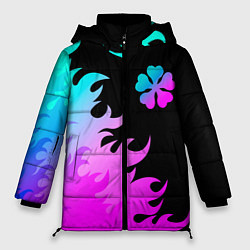 Куртка зимняя женская Black Clover неоновый огонь, цвет: 3D-черный