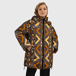 Куртка зимняя женская Мавританский африканский орнамент, цвет: 3D-черный — фото 2