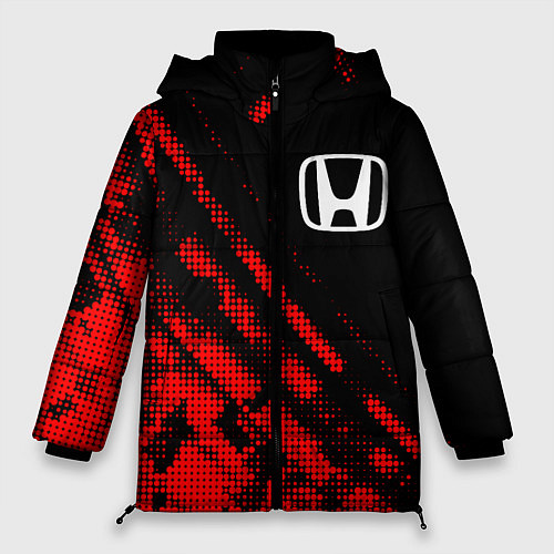 Женская зимняя куртка Honda sport grunge / 3D-Красный – фото 1