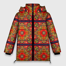 Куртка зимняя женская Орнамент пейсли, цвет: 3D-красный