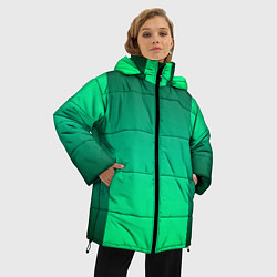 Куртка зимняя женская Яркий зеленый градиентный комбинированный фон, цвет: 3D-красный — фото 2