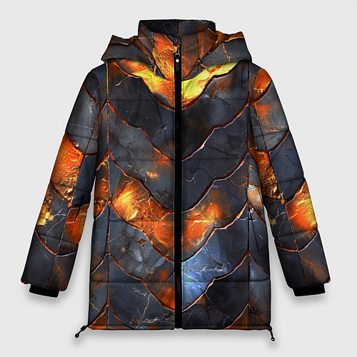 Женская зимняя куртка Чешуя в огне / 3D-Черный – фото 1