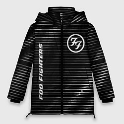Куртка зимняя женская Foo Fighters metal rock lines, цвет: 3D-черный