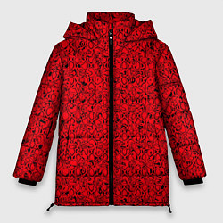 Куртка зимняя женская Красный текстурированный, цвет: 3D-черный