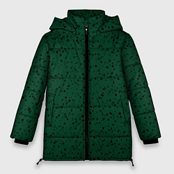 Женская зимняя куртка Тёмный зелёный мелкими пятнами