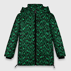 Женская зимняя куртка Чёрно-зелёный абстрактная текстура