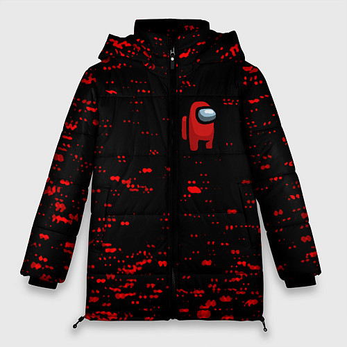 Женская зимняя куртка Among us текстура краски / 3D-Черный – фото 1