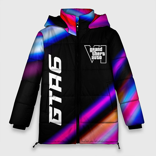 Женская зимняя куртка GTA6 speed game lights / 3D-Черный – фото 1