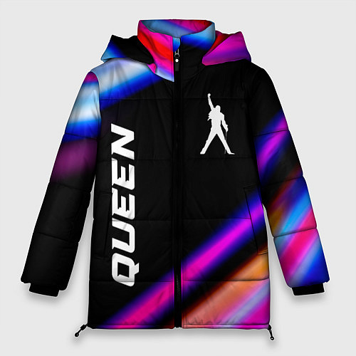 Женская зимняя куртка Queen neon rock lights / 3D-Черный – фото 1