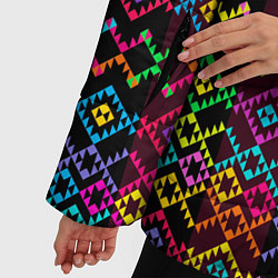Куртка зимняя женская Этнический геометрический узор, цвет: 3D-черный — фото 2