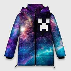 Куртка зимняя женская Minecraft space game, цвет: 3D-черный