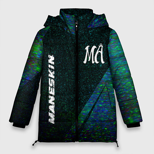Женская зимняя куртка Maneskin glitch blue / 3D-Черный – фото 1