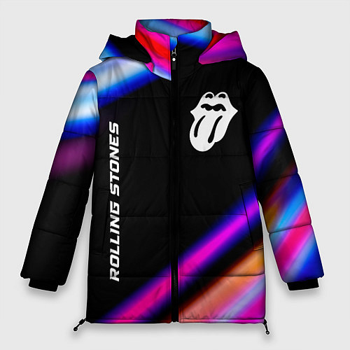 Женская зимняя куртка Rolling Stones neon rock lights / 3D-Черный – фото 1