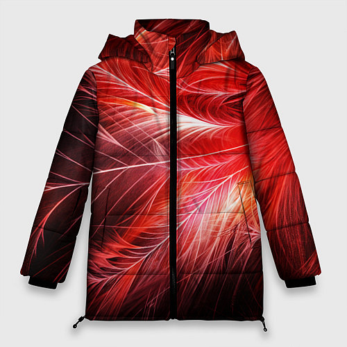 Женская зимняя куртка Перья феникса - абстракция / 3D-Черный – фото 1