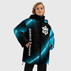 Куртка зимняя женская Brawl Stars неоновые лампы, цвет: 3D-черный — фото 2