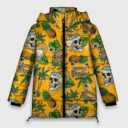 Куртка зимняя женская Летний рай цветной, цвет: 3D-черный