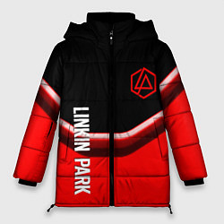 Куртка зимняя женская Linkin park geometry line steel, цвет: 3D-красный